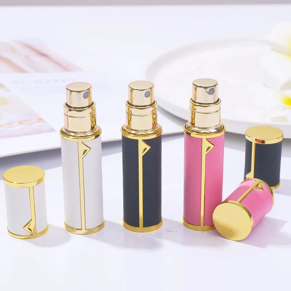 Refillable Perfume Bottle – 5ml Travel Spray Atomizer with PU Leather Case