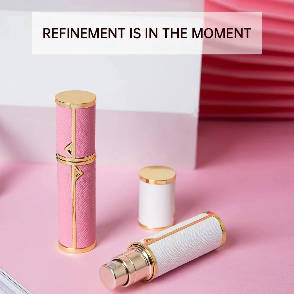 Refillable Perfume Bottle – 5ml Travel Spray Atomizer with PU Leather Case