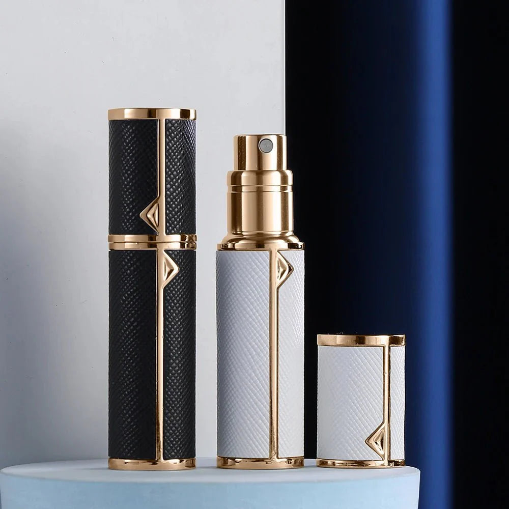 Refillable Perfume Bottle – 5ml Travel Spray Atomizer with PU Leather Case