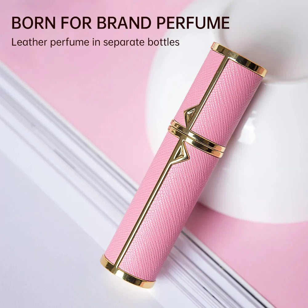 Refillable Perfume Bottle – 5ml Travel Spray Atomizer with PU Leather Case