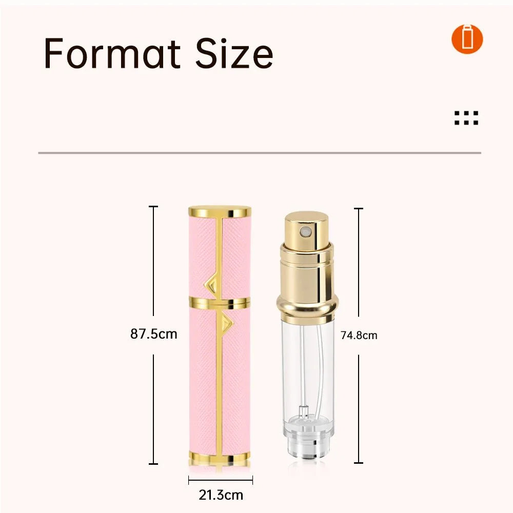 Refillable Perfume Bottle – 5ml Travel Spray Atomizer with PU Leather Case