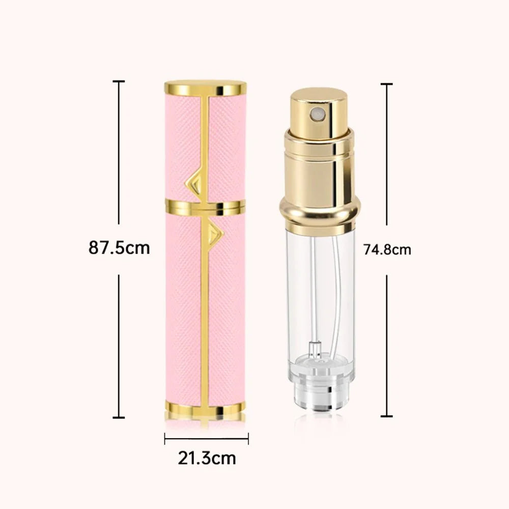 Refillable Perfume Bottle – 5ml Travel Spray Atomizer with PU Leather Case