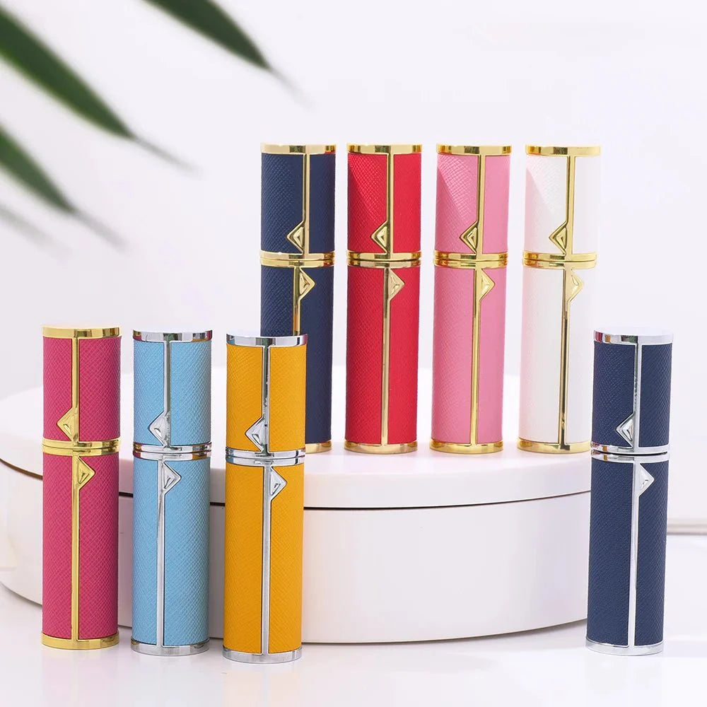 Refillable Perfume Bottle – 5ml Travel Spray Atomizer with PU Leather Case