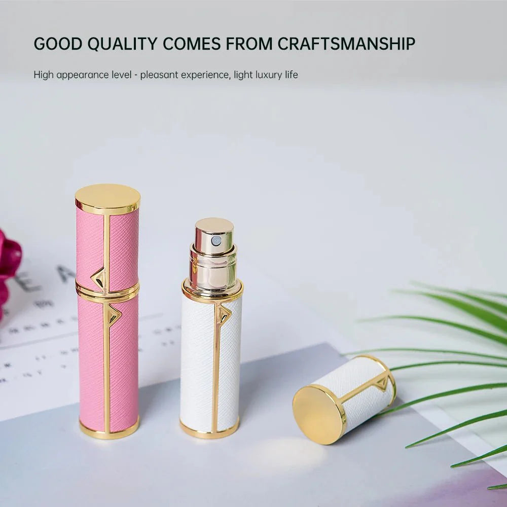 Refillable Perfume Bottle – 5ml Travel Spray Atomizer with PU Leather Case
