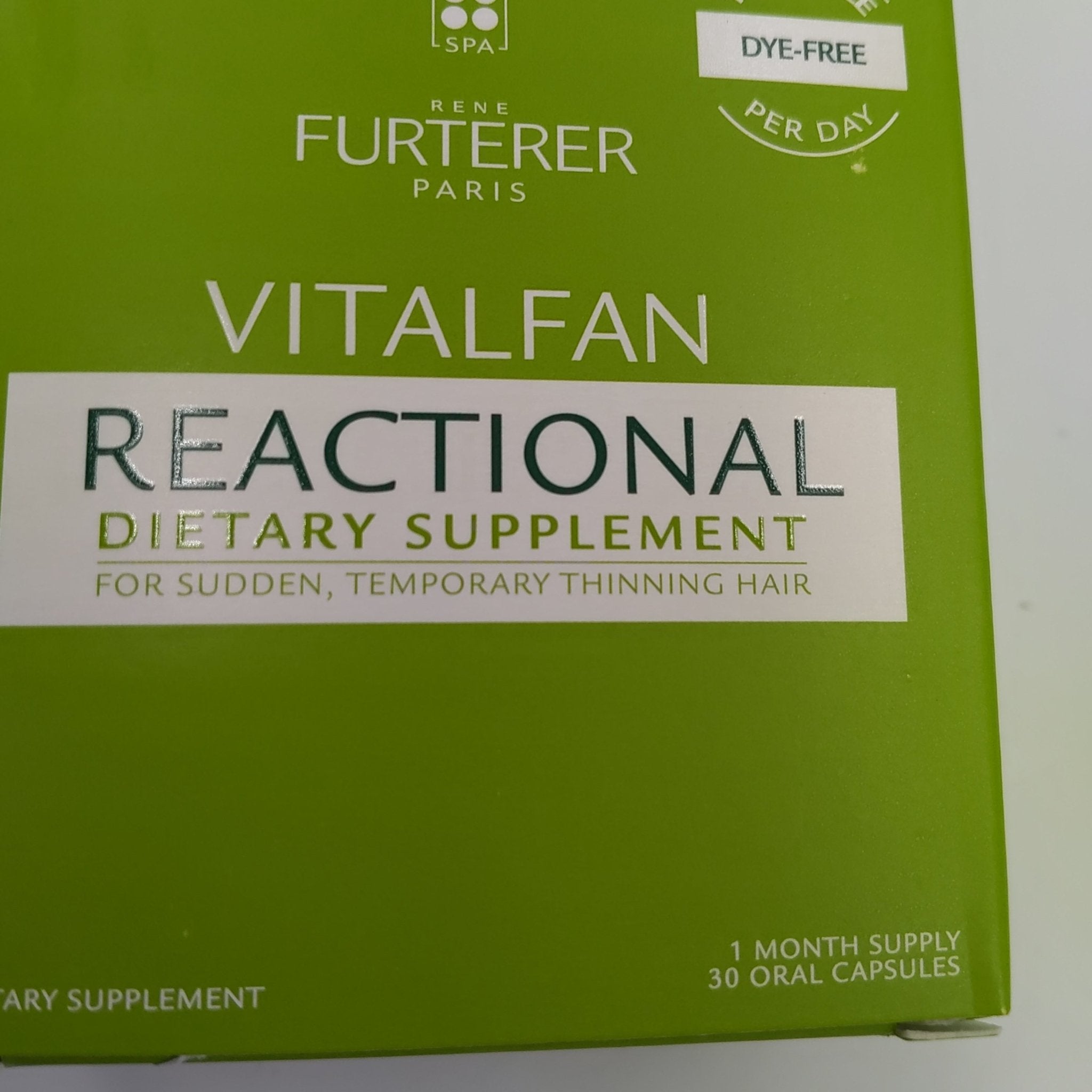 Rene Furterer Vitalfan Reactional Dietary Supplment For Sudden. Temporary Thinning Hair 30 Oral Capsules