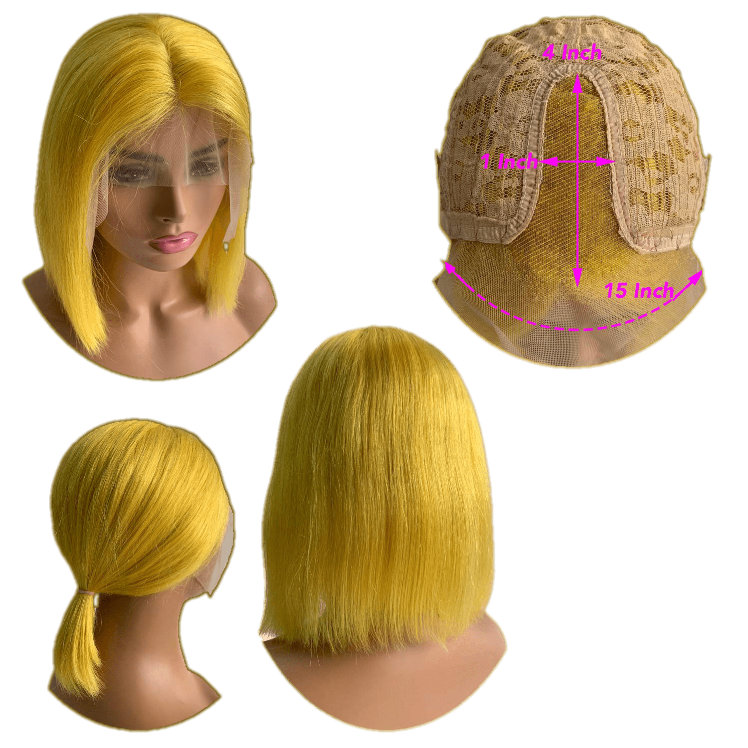 RIO Lace Front U Part Human Hair Bob Wig Straight