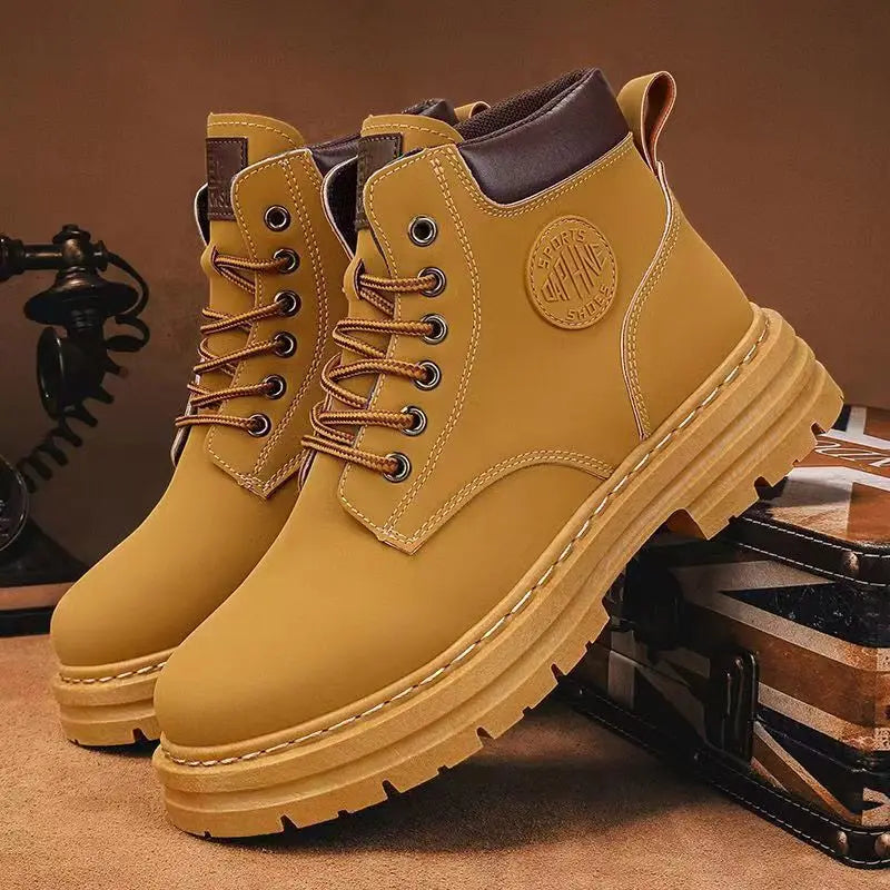Same Style for Couples Autumn and Winter Ankle Boot Platform Increase Women's Shoes New 2023 Waterproof Women's Boots