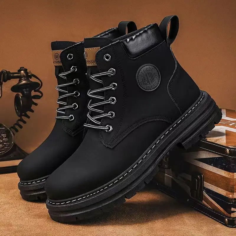 Same Style for Couples Autumn and Winter Ankle Boot Platform Increase Women's Shoes New 2023 Waterproof Women's Boots