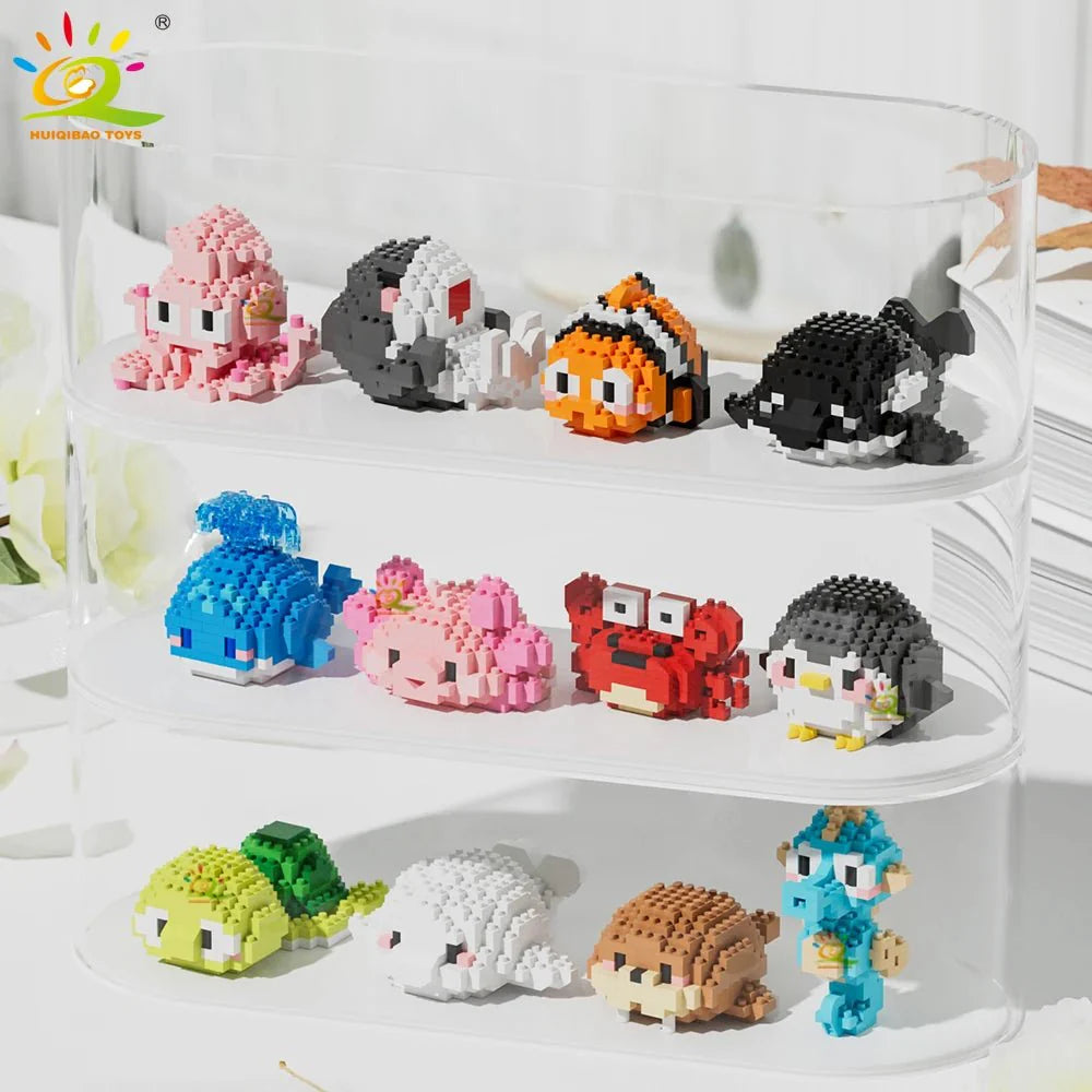 Sea Animal Micro Building Blocks – 3D Mini Brick Sets