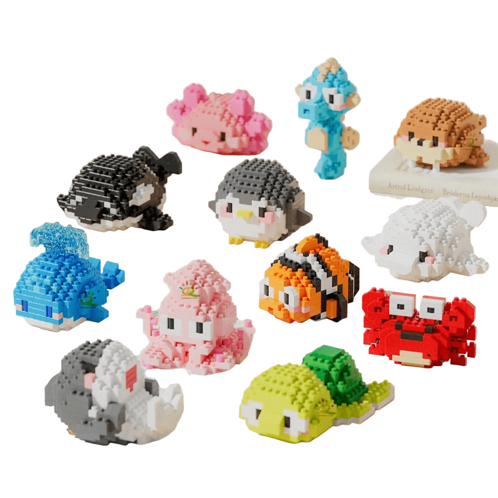 Sea Animal Micro Building Blocks – 3D Mini Brick Sets