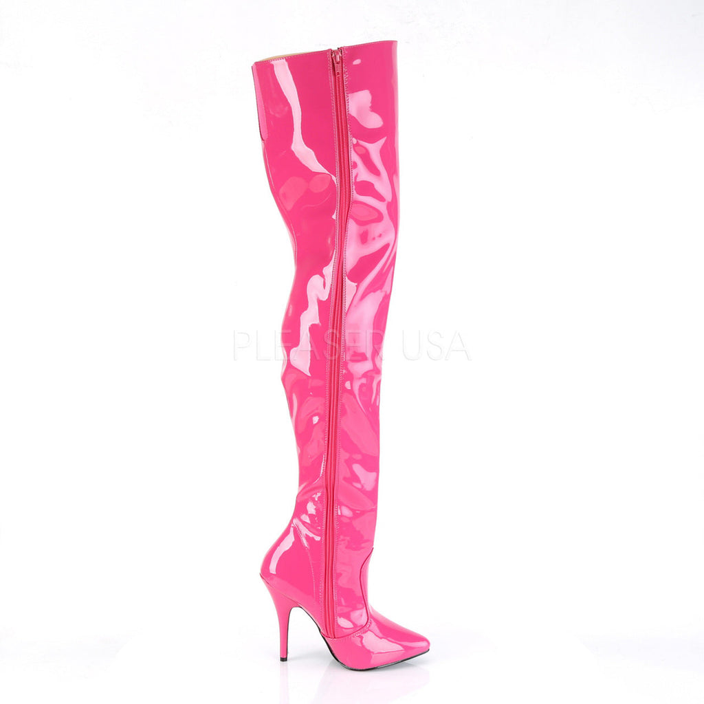 5" Heel Hot Pink Classic Plain Thigh Boots*