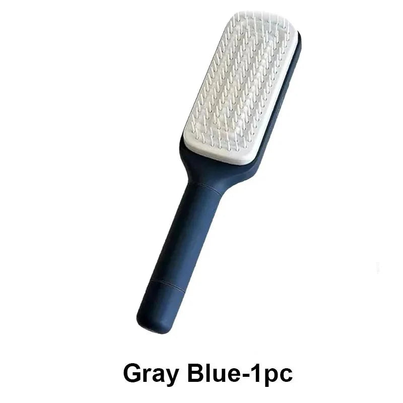 Self-Cleaning Retractable Hairbrush – Anti-Static Scalp Massage Comb