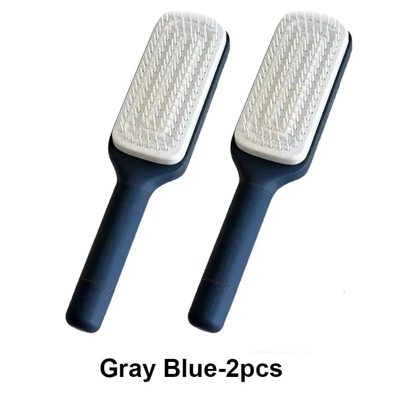 Self-Cleaning Retractable Hairbrush – Anti-Static Scalp Massage Comb
