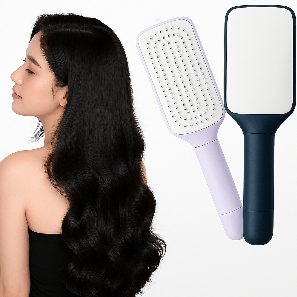 Self-Cleaning Retractable Hairbrush – Anti-Static Scalp Massage Comb