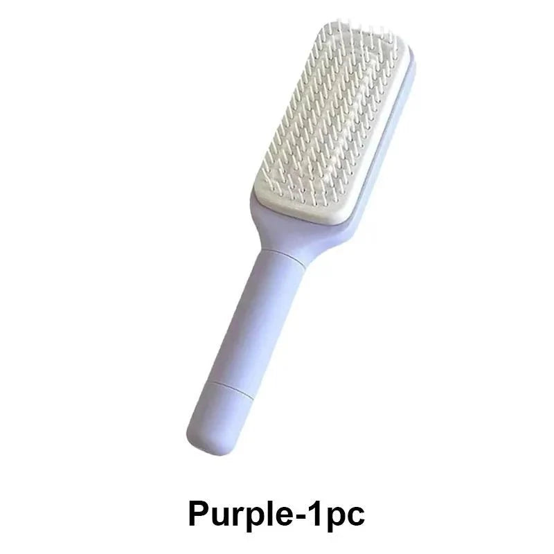 Self-Cleaning Retractable Hairbrush – Anti-Static Scalp Massage Comb