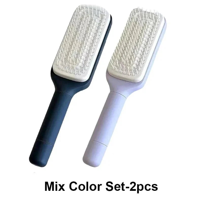 Self-Cleaning Retractable Hairbrush – Anti-Static Scalp Massage Comb