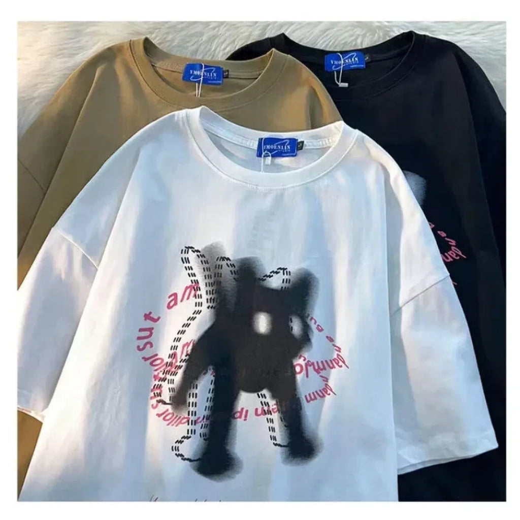 Shadow Feline Illusion Tee – Contemporary Artistic Cat Print