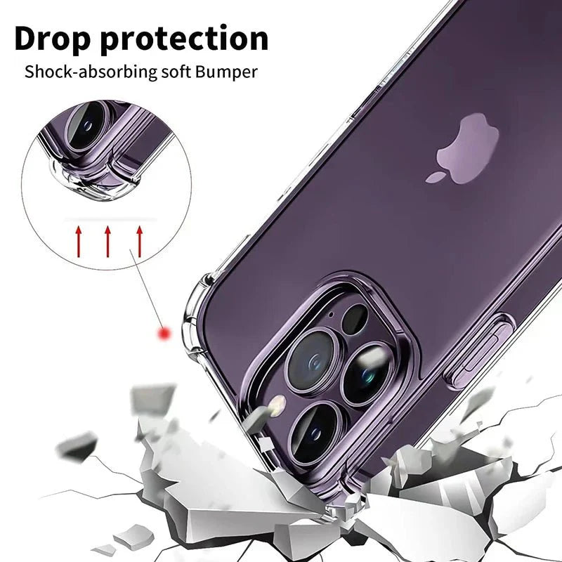 Shockproof Transparent Phone Case – Clear Silicone Bumper Cover