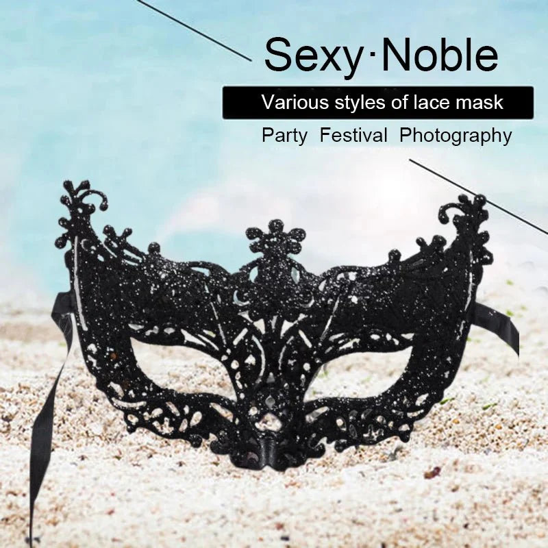 Silver and Black Venetian Masquerade Eye Mask