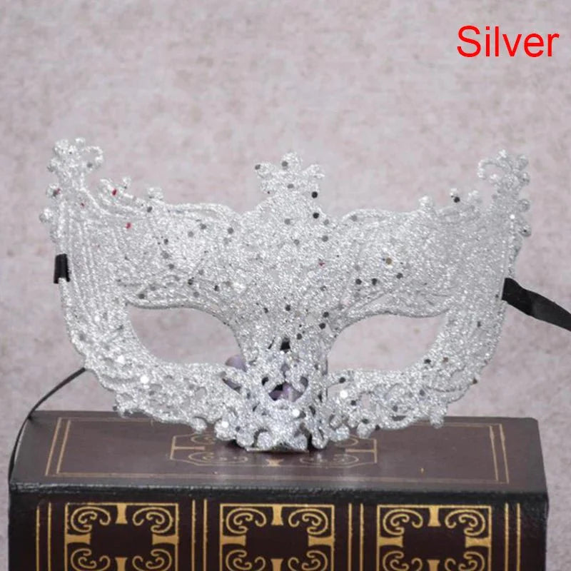 Silver and Black Venetian Masquerade Eye Mask
