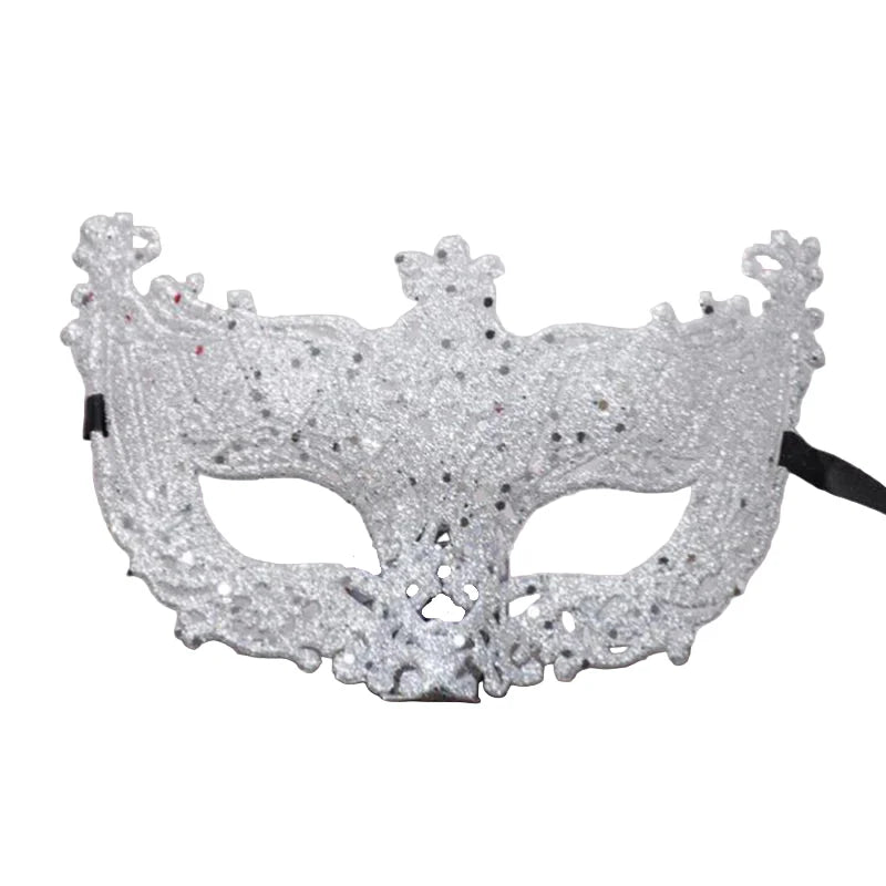 Silver and Black Venetian Masquerade Eye Mask