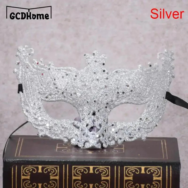 Silver and Black Venetian Masquerade Eye Mask