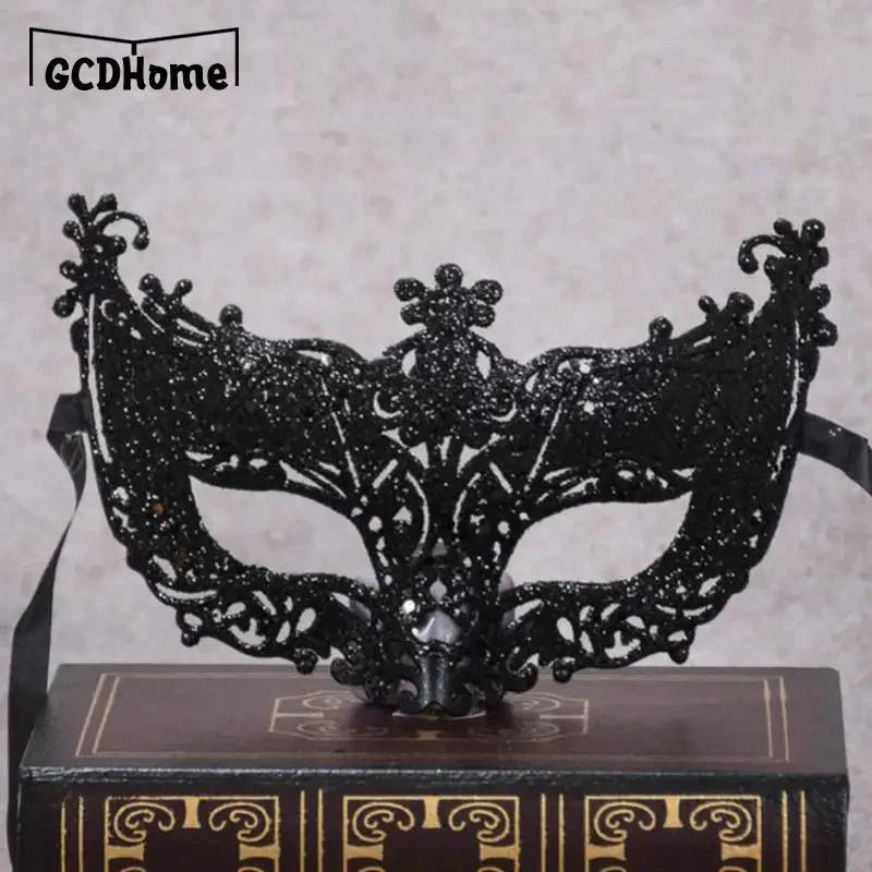 Silver and Black Venetian Masquerade Eye Mask