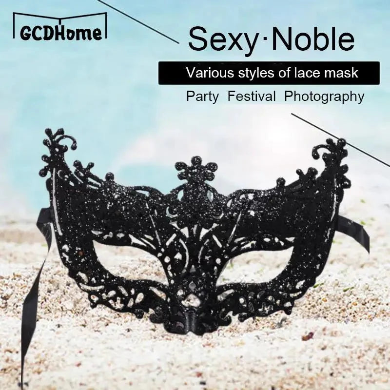 Silver and Black Venetian Masquerade Eye Mask