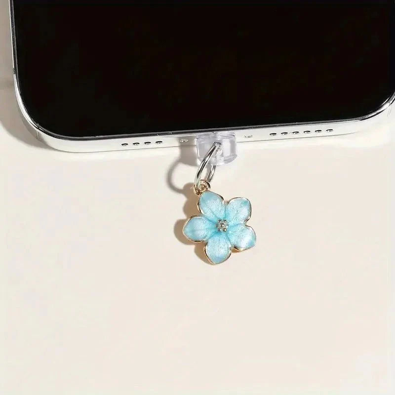 Simple Flowers Phone Dust Plug – Decorative Charging Port Pendant
