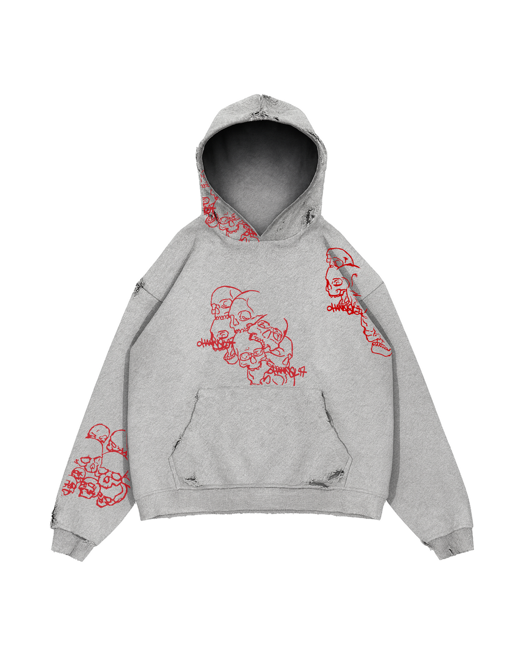 SKULL HOODIE GRAY