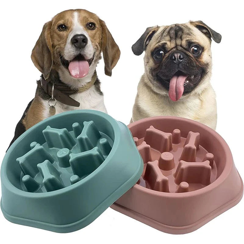 Slow Feeder Dog Bowl | Anti-Choking Puzzle Food Dish for Small and Medium Dogs