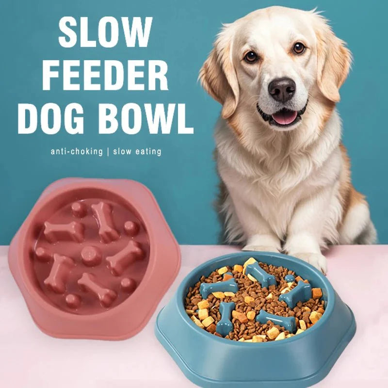 Slow Feeder Dog Bowl | Anti-Choking Puzzle Food Dish for Small and Medium Dogs