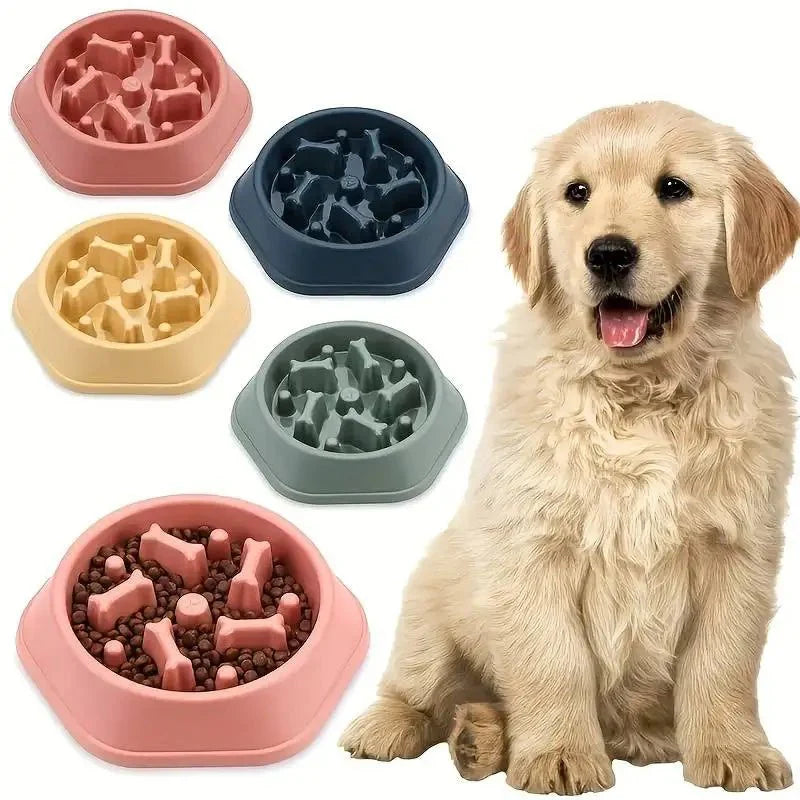 Slow Feeder Dog Bowl | Anti-Choking Puzzle Food Dish for Small and Medium Dogs