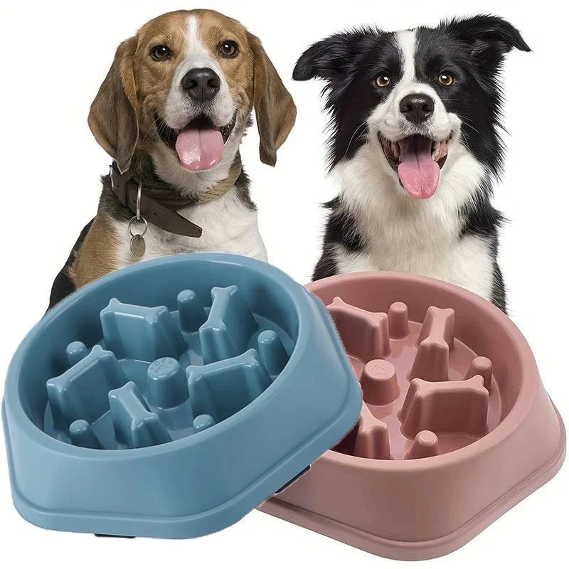 Slow Feeder Dog Bowl | Anti-Choking Puzzle Food Dish for Small and Medium Dogs
