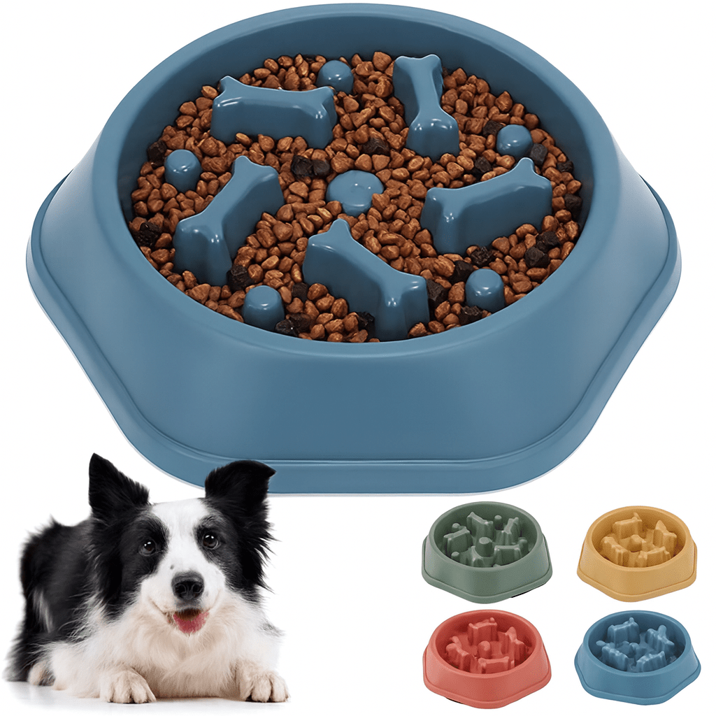 Slow Feeder Dog Bowl | Anti-Choking Puzzle Food Dish for Small and Medium Dogs