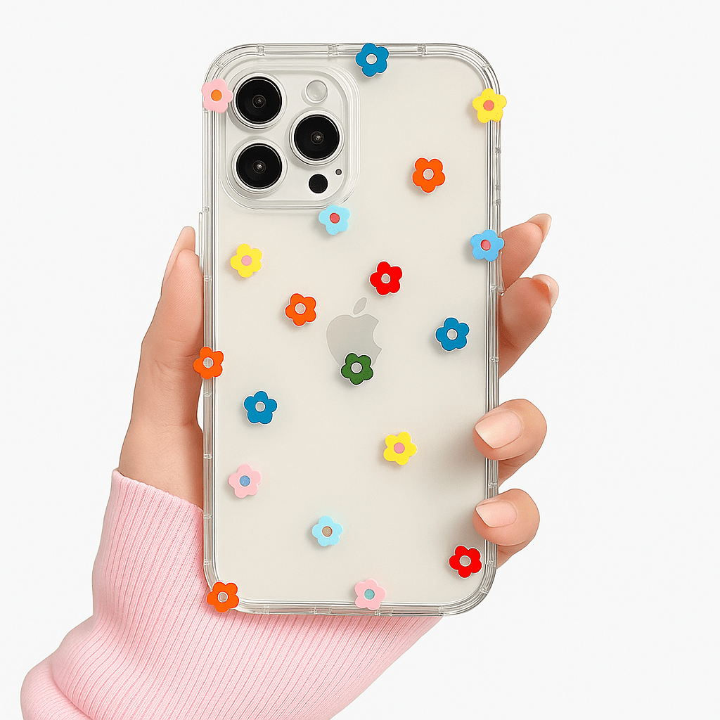 Small Flower Stars Soft TPU Phone Case – Transparent Airbag Protective Cover