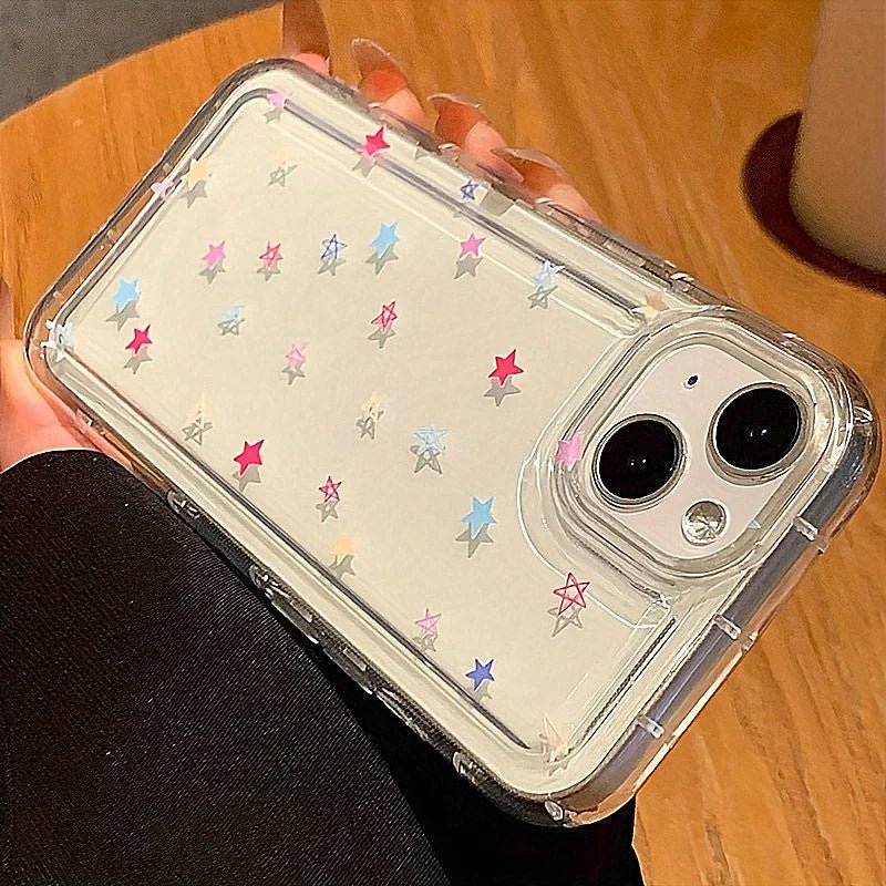 Small Flower Stars Soft TPU Phone Case – Transparent Airbag Protective Cover