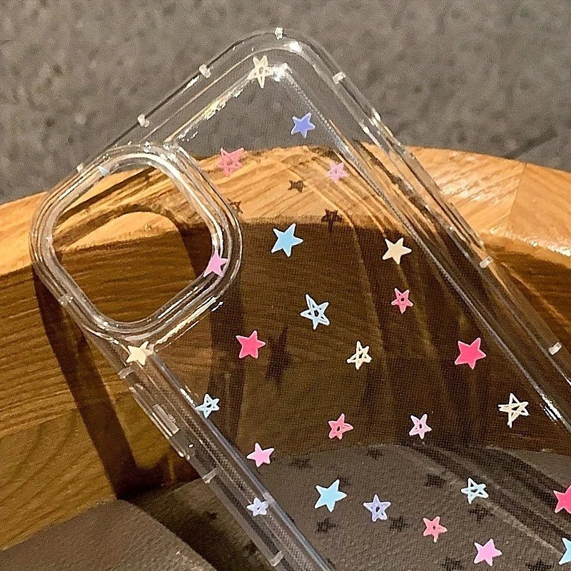 Small Flower Stars Soft TPU Phone Case – Transparent Airbag Protective Cover