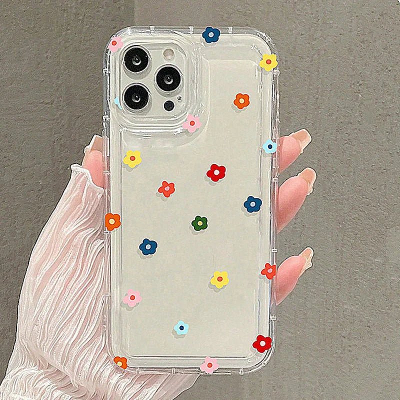 Small Flower Stars Soft TPU Phone Case – Transparent Airbag Protective Cover