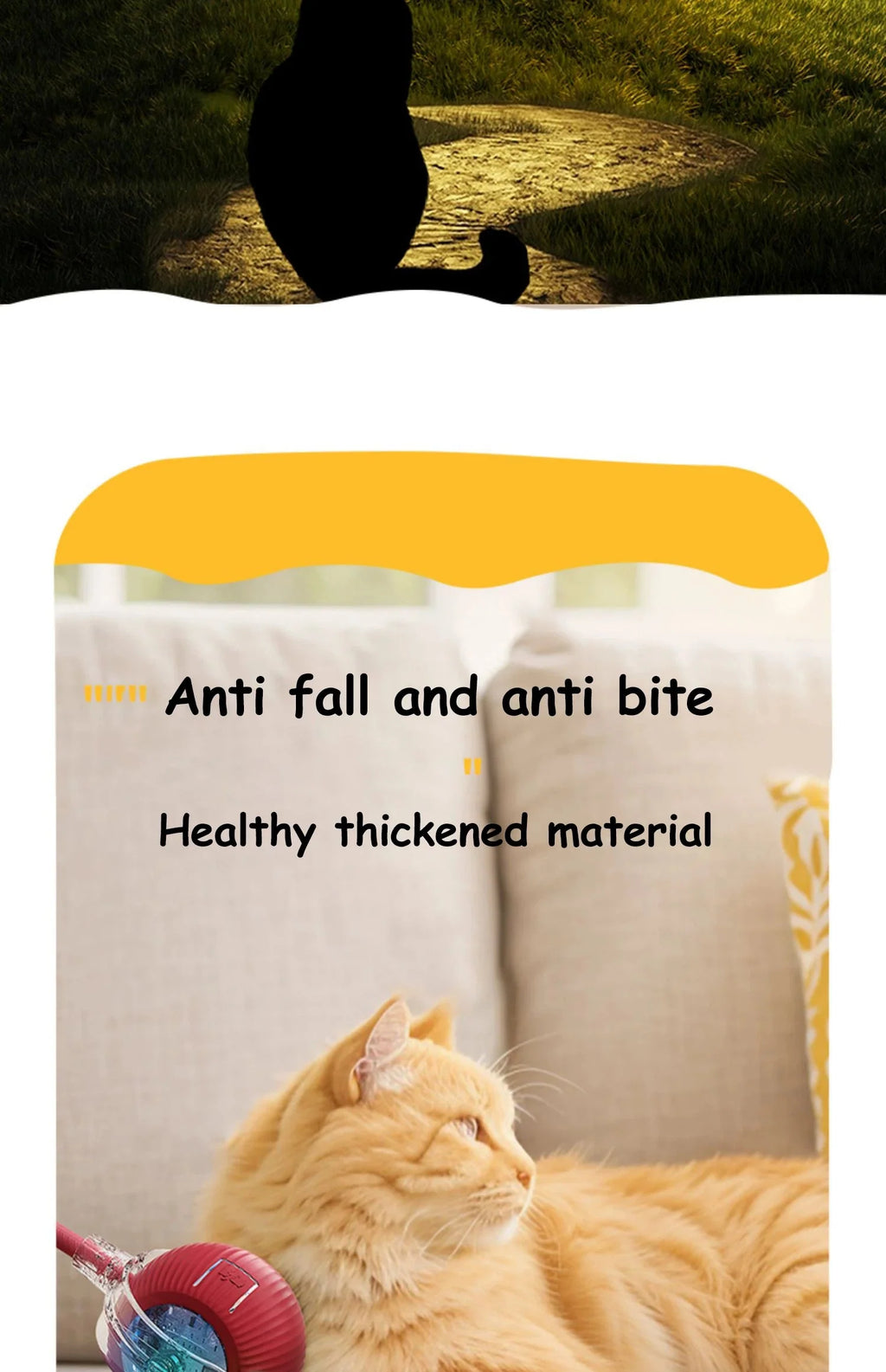 Interactive Cat Toy Ball | Automatic Rolling Rechargeable Cat Toy with Faux Tail