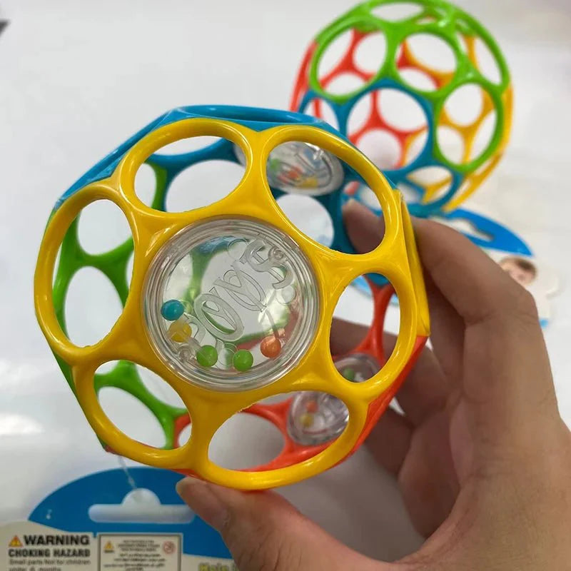 Soft Baby Grasping Rattle Ball – Sensory Development Toy with Bell