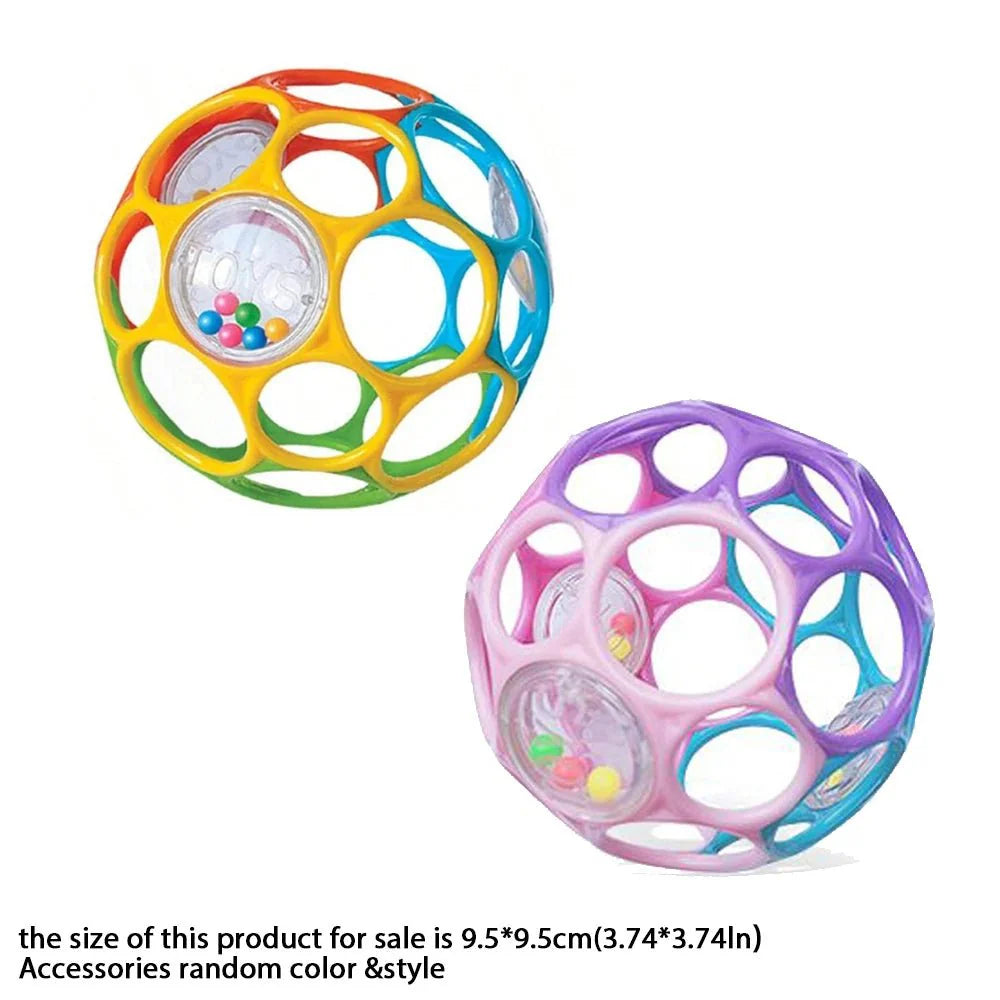 Soft Baby Grasping Rattle Ball – Sensory Development Toy with Bell
