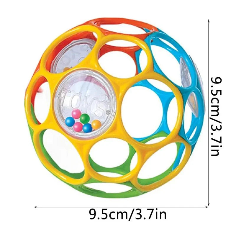 Soft Baby Grasping Rattle Ball – Sensory Development Toy with Bell