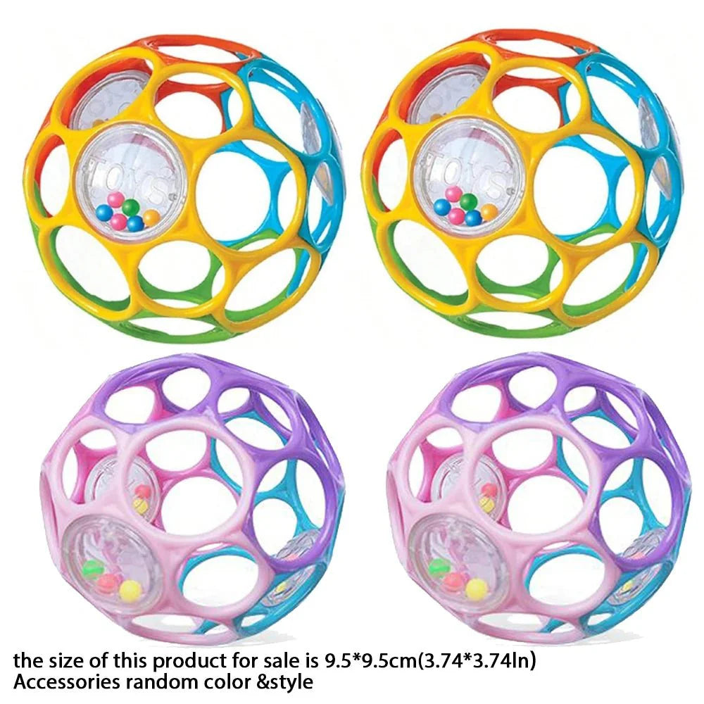 Soft Baby Grasping Rattle Ball – Sensory Development Toy with Bell