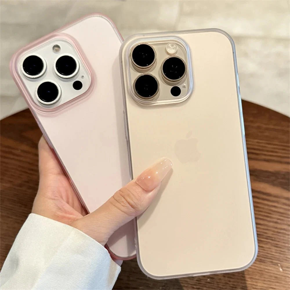 Soft Matte Candy Transparent Phone Case – Shockproof Silicone Bumper Cover