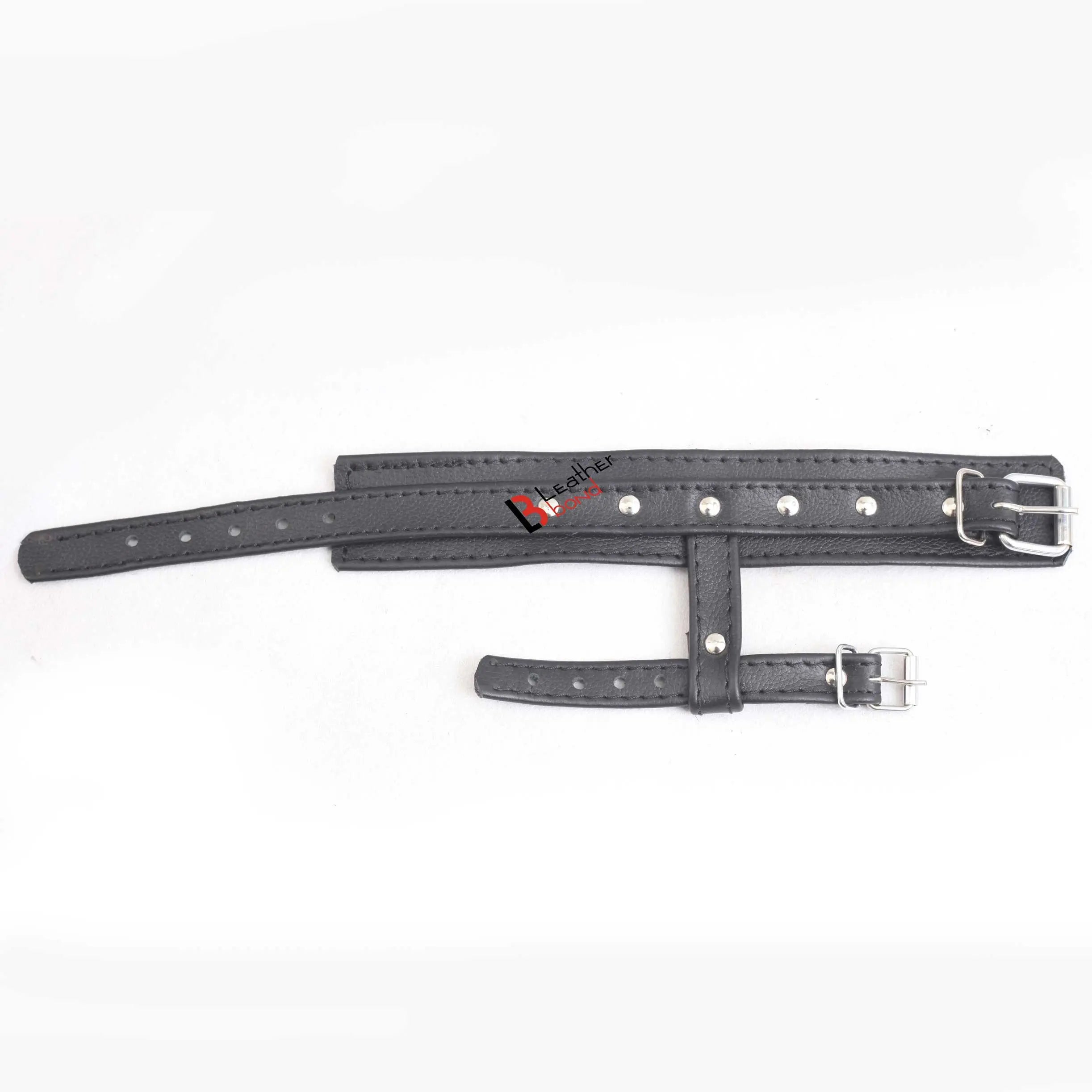 Ankle to Toe & Wrist to Thumb Cuff Strap Restraint Set Real Cowhide Leather Bondage Hand & Ankle Cuffs