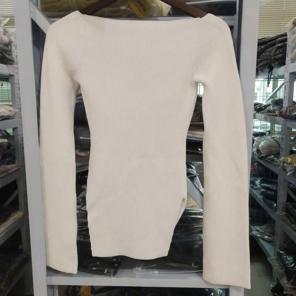 Square Neck Knit Top