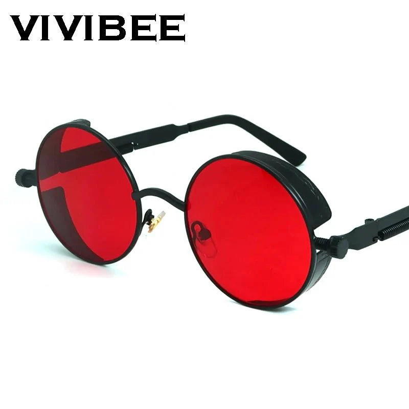 Steampunk Round Sunglasses | Vintage Gothic UV Protection Shades