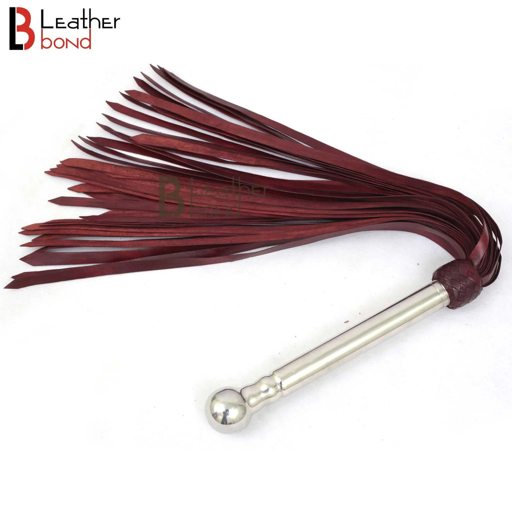Real Cowhide Leather Flogger 50 Stingy Falls & Steel Handle | Fully Handmade Heavy Duty BDSM Whip