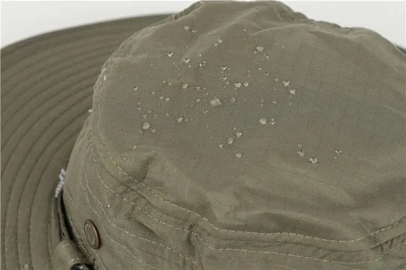Summer Men Bucket Hat Outdoor UV Protection Wide Brim Panama Safari